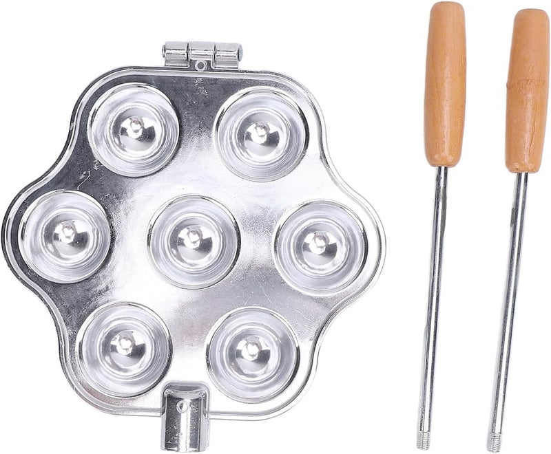TengXiCLP 7 Holes Egg Tart Pan, Aluminum Alloy Baking Tray with Handle for Egg Tarts Small Pies Pudding Cupcakes, Even Heat Distribution Bakeware for Home Baking - Image 1