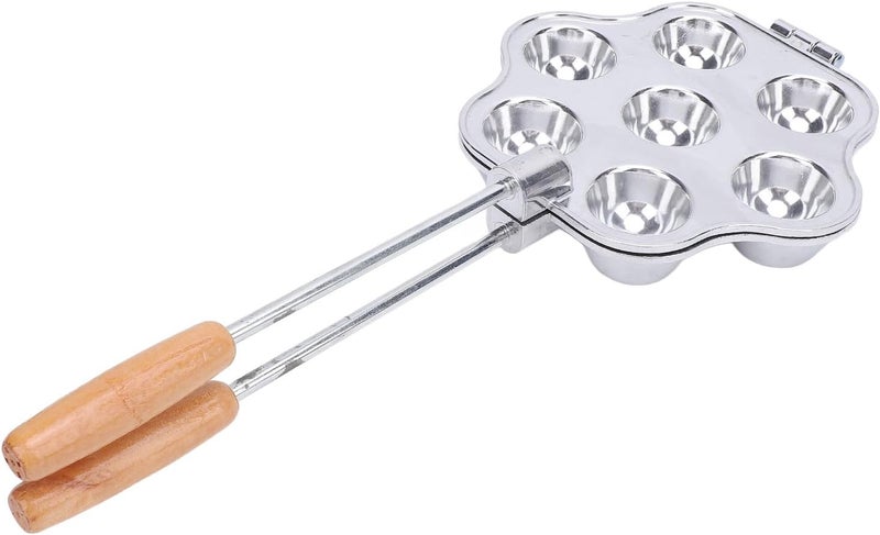 TengXiCLP 7 Holes Egg Tart Pan, Aluminum Alloy Baking Tray with Handle for Egg Tarts Small Pies Pudding Cupcakes, Even Heat Distribution Bakeware for Home Baking - Image 3