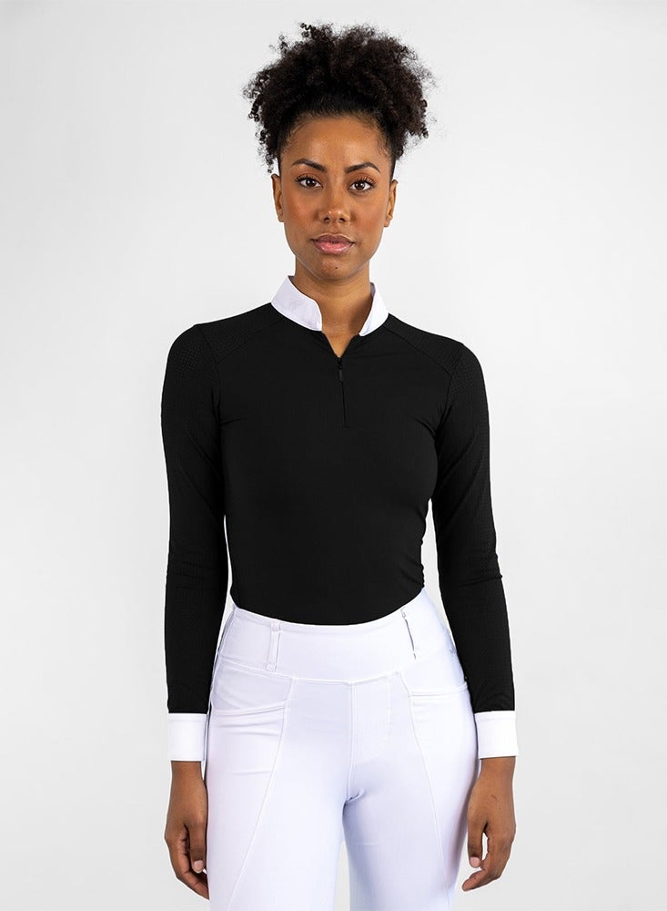 general Horse Riding Long Sleeve Shirt Women Equestran Training Clothes Rider Show Top Quick Drying Zipper Base Layer T-shirt - Image 1