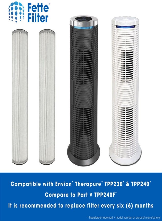 فيتي فلتر فلتر Fette - عبوة من قطعتين من فلتر تنقية الهواء True Hepa متوافق مع Envion Therapure TPP230 و TPP240. قارن بالجزء رقم TPP240F. - Image 2