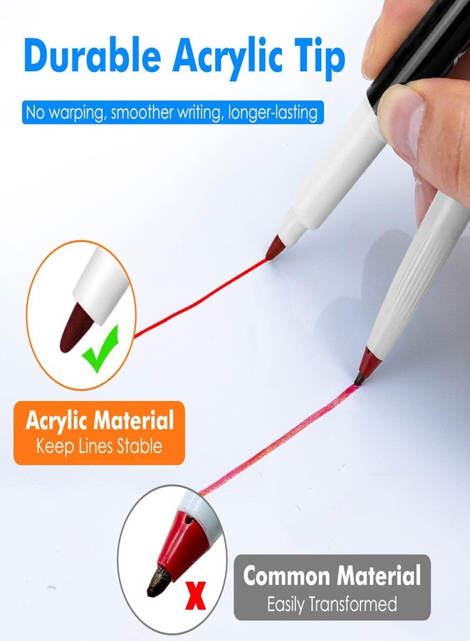 maxtek Magnetic Dry Erase Markers Ultra Fine Tip, 0.7mm Extra Fine Point Thin Dry Erase Markers with Eraser for Planning Whiteboard, Calendar Boards, 12 Colors, Low Odor - Image 2