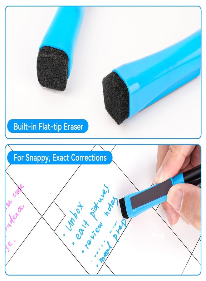 maxtek Magnetic Dry Erase Markers Ultra Fine Tip, 0.7mm Extra Fine Point Thin Dry Erase Markers with Eraser for Planning Whiteboard, Calendar Boards, 12 Colors, Low Odor - Image 5