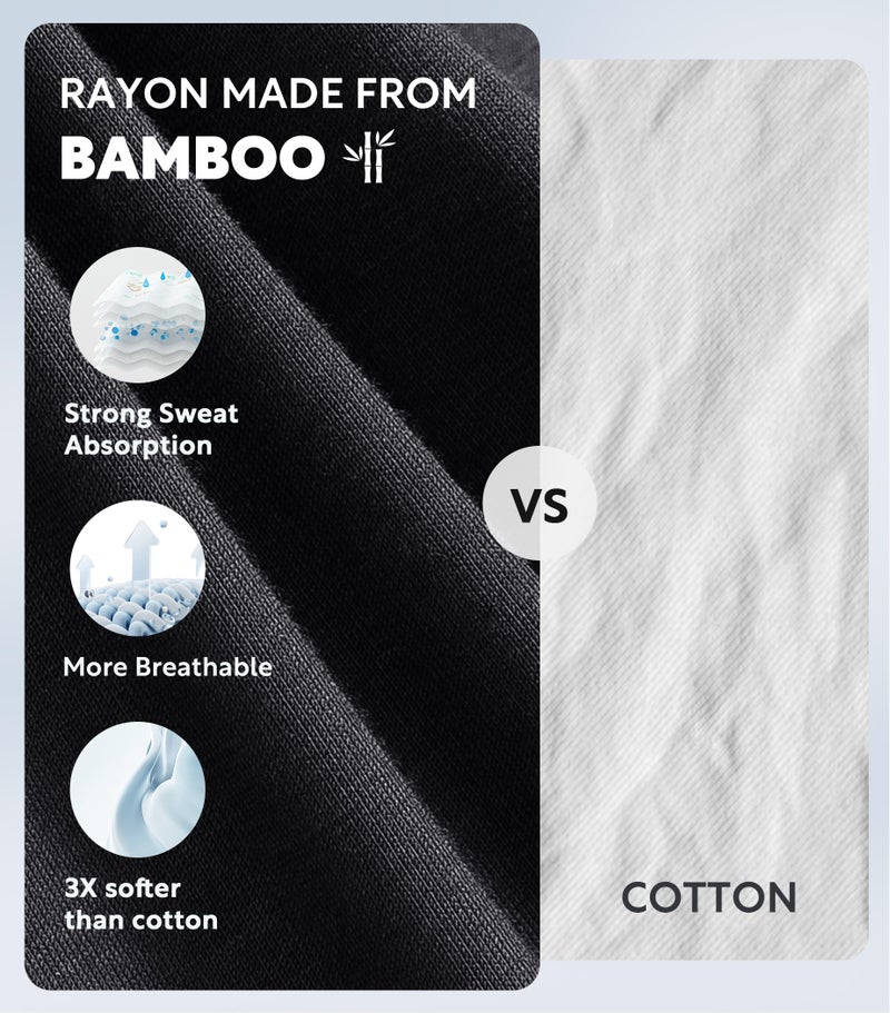 DAVID ARCHY Men's Boxer Briefs, Soft and Breathable Underwear with Moisture-Wicking Fly Underwear for Men 4 Pack(L, Dark Gray - 5.5" in 4 Pack) - Image 2