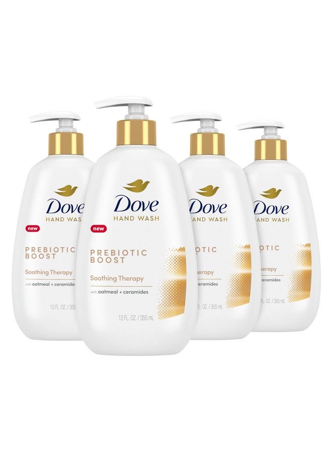 دوف غسول اليدين دوف بريبايوتيك بوست المهدئ، 4 قطع لنعومة تدوم طويلاً، مع الشوفان والسيراميد، 12 أونصة - Image 1
