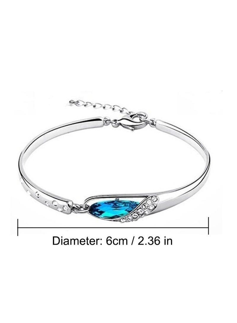 Excefore طقم مجوهرات على شكل فراشة، طقم قلادة وأقراط وسوار فضي على شكل فراشة، طقم مجوهرات فضي على شكل فراشة مع حجر الميلاد - مجموعة قلادة وأقراط وسوار للنساء والفتيات - Image 5