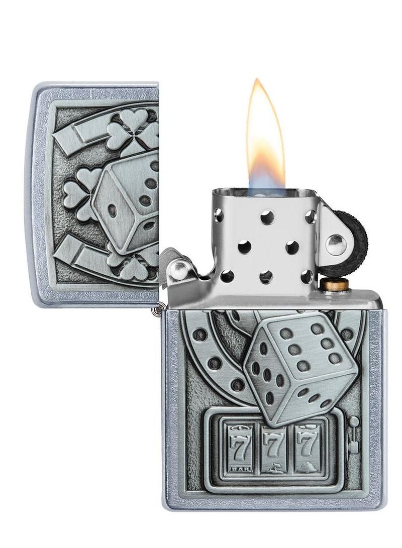 Zippo ولاعة Dice Emblem Street Chrome مقاومة للرياح - Image 3