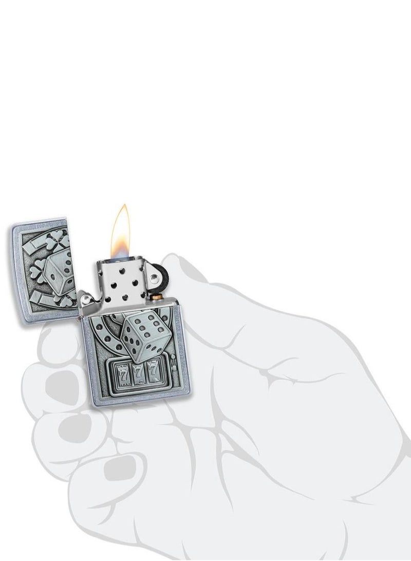 Zippo ولاعة Dice Emblem Street Chrome مقاومة للرياح - Image 5