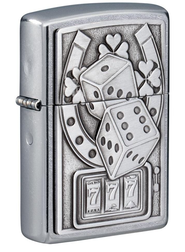 Zippo ولاعة Dice Emblem Street Chrome مقاومة للرياح - Image 1
