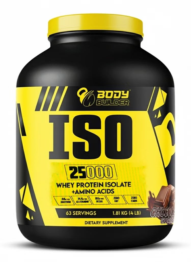 Body Builder ISO 25000 - Gourmet Chocolate Flavor - 4Lb - 88g Protein - Boost Muscle Growth and Recovery - Zero Fat, Zero Sugar, Zero Carbs - Premium Whey Protein Isolate - Image 1