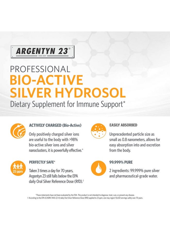 Argentyn 23 Professional Bio-Active Silver Hydrosol For Immune Support - Colloidal Silver, 23Ppm, 1Oz (29Ml) - Fine Mist Spray  - Image 4