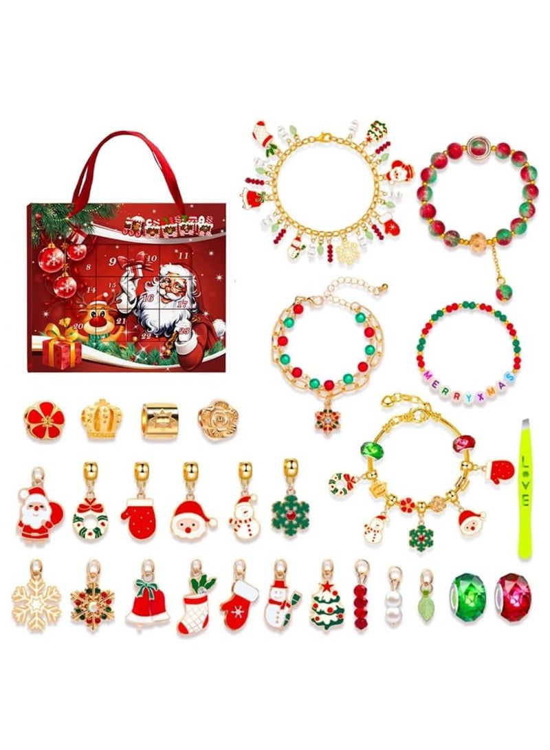 BrainGiggles BrainGiggles Christmas Advent Calendar 2024 for Girls – DIY Jewellery Set Santa Advent Calendar with 24 Surprise Boxes – Christmas Gift for Kids - Christmas Calendar for Xmas Decorations - Image 1