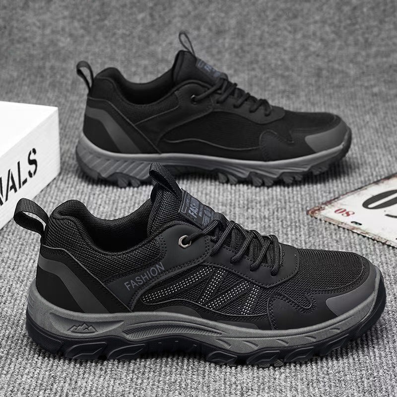 Men's Summer Hiking Shoes Breathable Mesh Outdoor Sports Shoes Non-Slip Wear-Resistant Lightweight Work Trekking Sneakers