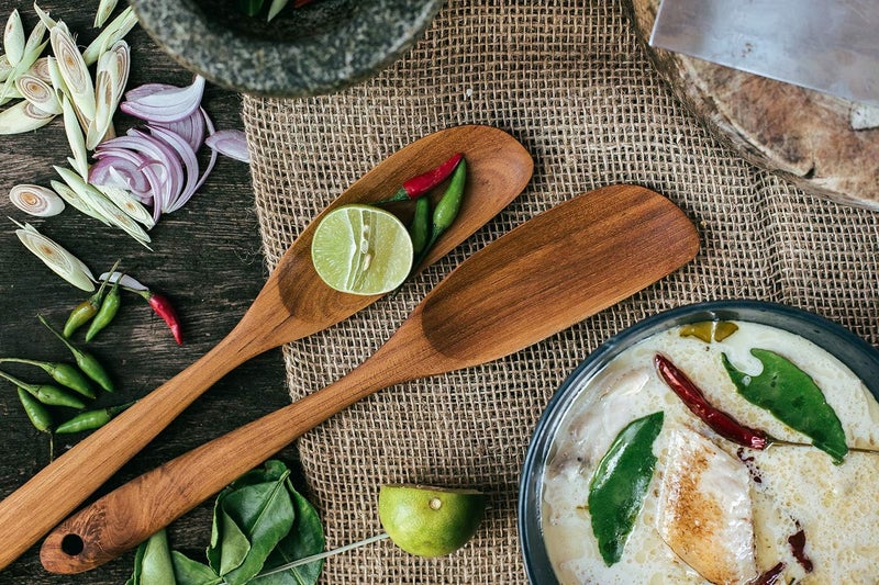 FAAY Jar Spoon, 12" Mixed Bowl Wooden Spoons for Cooking, Handmade Teak Wooden Spoon, Healthy Utensils, Suitable for Right Hand. - Image 3