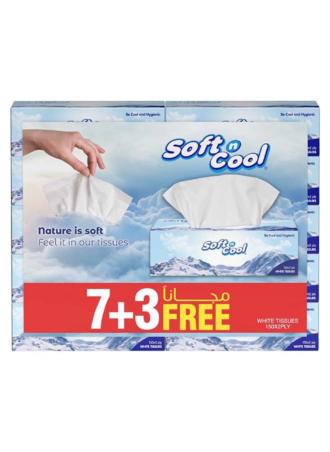 Hotpack Soft N Cool Highly Absorbent Sterilized Soft & Strong Facial Tissue 150 Sheets x 2 Ply 