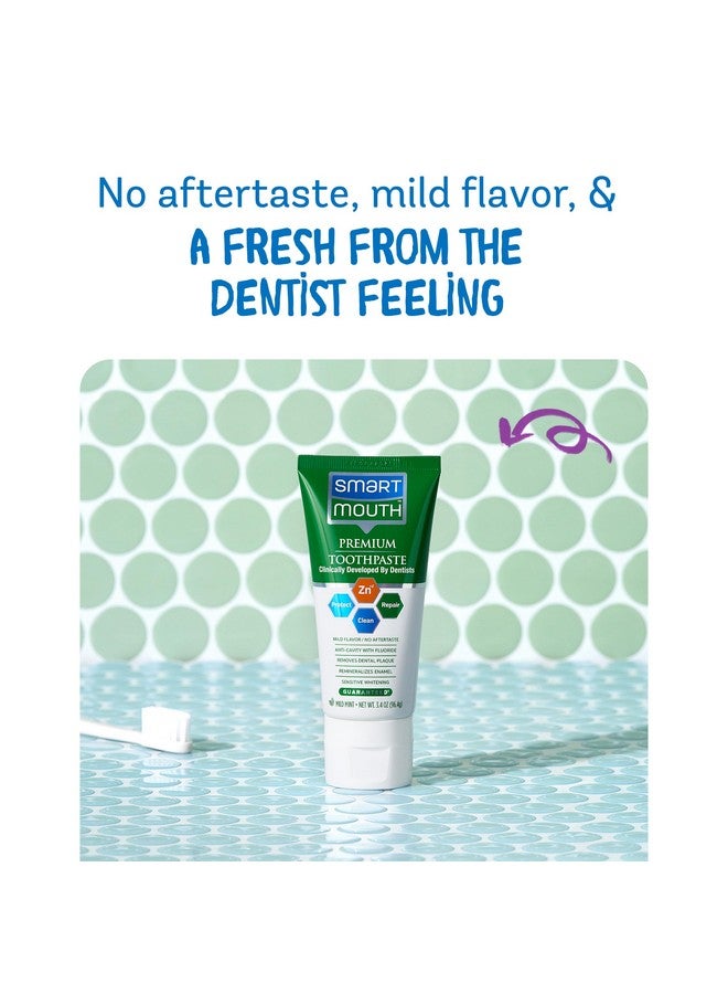 SmartMouth Premium Zinc Ion Toothpaste, Cavity, Enamel, and Plaque Help, Mild Mint, 3.4 oz, 3 Pack - Image 4