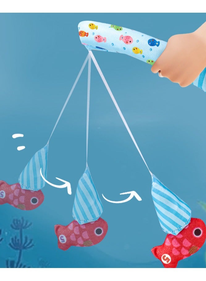 Fishing Children's Toy, 22 Piece Fabric Fishing Game Set Learning Toy, Suitable for Children Aged 1-3, With Stacking Cups, Number Counting, Color Sorting, Shape Learning, Game Pad, Suitable for Boys - Image 4