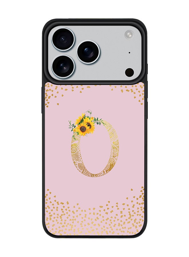 Stylizedd iPhone 17 Pro Case, [Compatible with MagSafe] Slim Magnetic cover Phone Case iPhone 17 Pro -Custom Floral Monogram - O  (Pink ) - Image 1