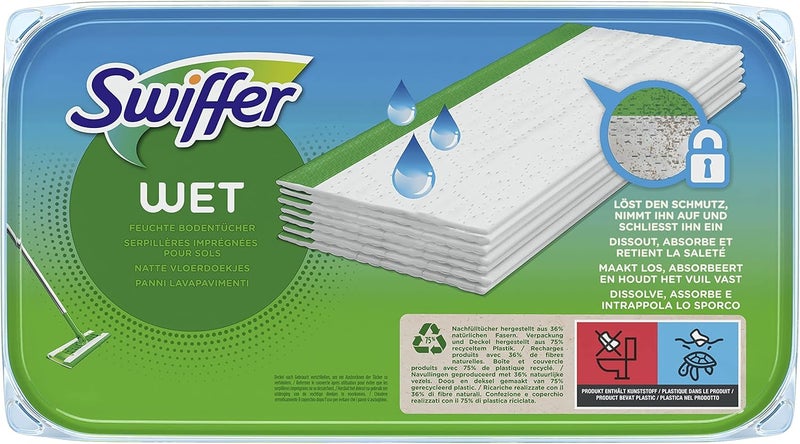 Swiffer Wet Wipes, 12 Cleaning Wipes, for Swiffer Broom, Dust Catcher, Dust and Dirt Trapper Wipes Global production standard crafted - Image 1