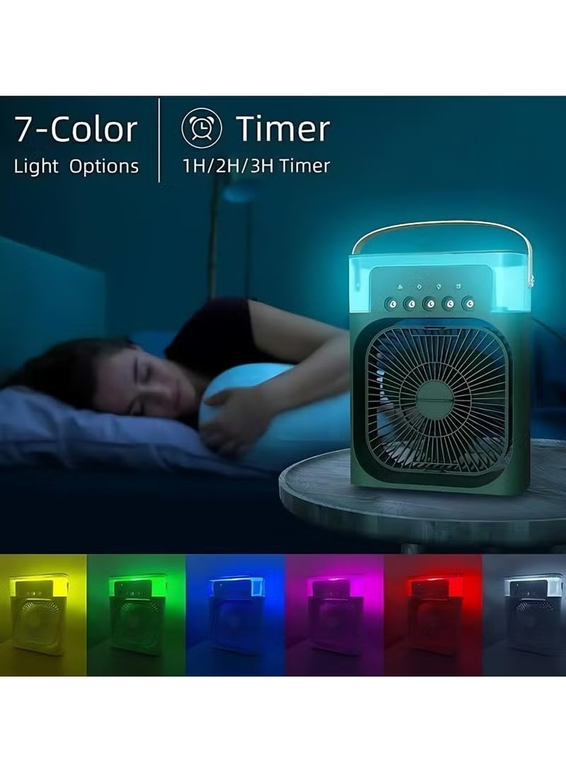 Portable Air Cooler Fan with USB Rechargeable Cooling, Humidifier & LED Night Light – Mini Personal Air Conditioner for Home, Office, Bedroom, Travel & Outdoor Use, Quiet Energy Saving Design - Image 4