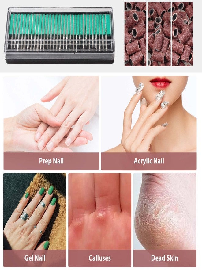 aw BYOOTIQUE 300x Nail Drill Sanding Bands 80" 120" 180" & 30x Bits Nail Drill File Use Art for Manicure Pedicure - Image 2
