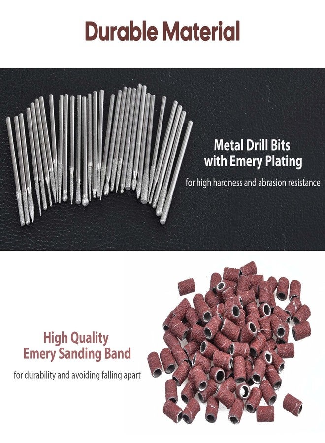 aw BYOOTIQUE 300x Nail Drill Sanding Bands 80" 120" 180" & 30x Bits Nail Drill File Use Art for Manicure Pedicure - Image 3