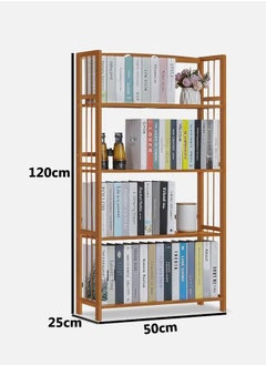 HOME TASTE TOMSUN Bamboo Shelf Adjustable Bamboo Wood Bookcase Free-Standing Storage Stand Floor Standing Cabinet Shelf Rack for Living Room Bathroom Kitchen Home Office  - Image 2