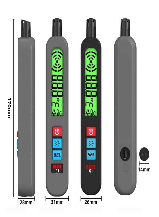 BSIDE Handheld Combustible Gases Leak Detector Natural Gases Leakage Tester Portable Combustible Gases Concentration Analyzer Meter with Temperature Test and Sound Light Alarm Function - Image 4