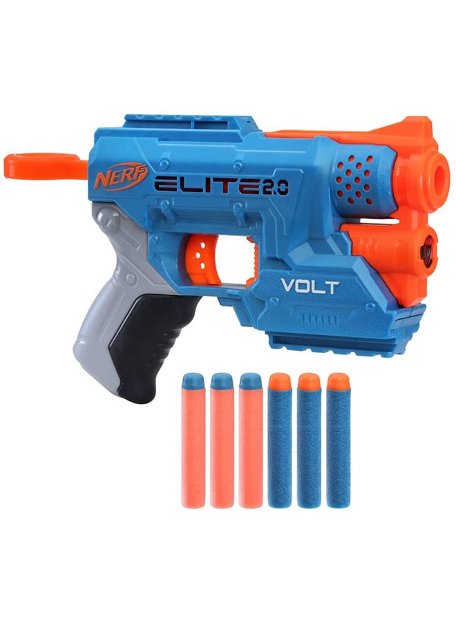 NERF Elite 2.0 Volt Sd-1 Blaster - 6 Official Nerf Darts, Light Beam Targeting, 2-Dart Storage, 2 Tactical Rails To Customize For Battle, Fires Darts Up to 90 Feet, Ages 8+ - Image 4