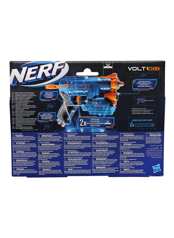 NERF Elite 2.0 Volt Sd-1 Blaster - 6 Official Nerf Darts, Light Beam Targeting, 2-Dart Storage, 2 Tactical Rails To Customize For Battle, Fires Darts Up to 90 Feet, Ages 8+ - Image 3