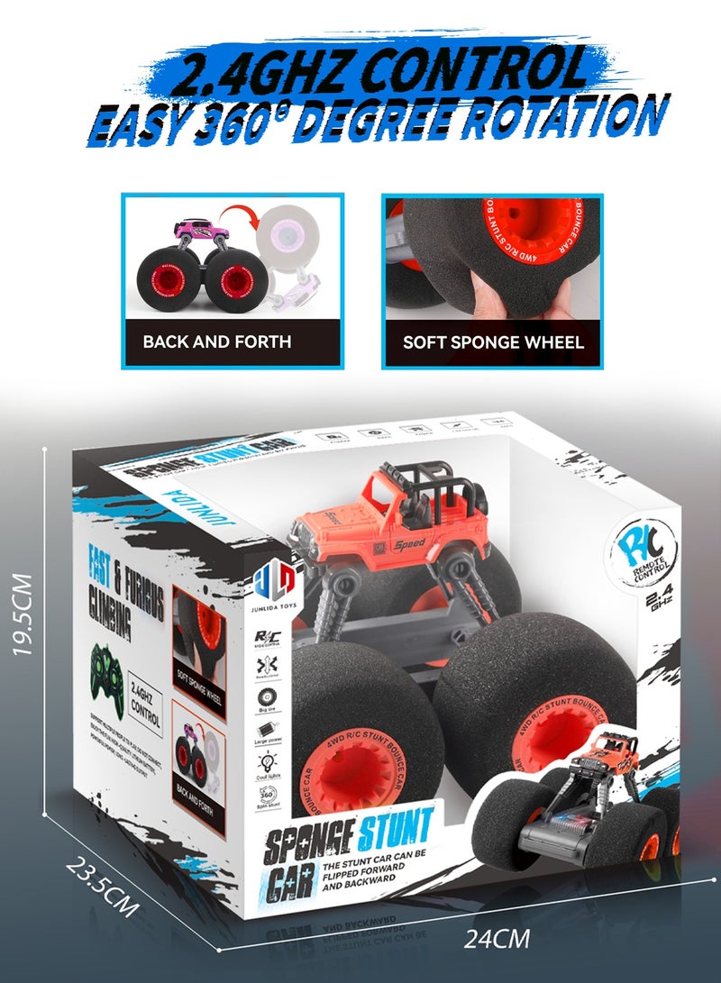Beauenty 2.4GHz Remote Control Stunt Car with Soft Sponge Wheels – 360° Rotation, Rechargeable, High-Speed Flip RC Vehicle - Image 4