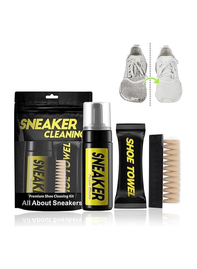 3 in 1 Complete Shoe Care Kit: shoe polish + deep cleaning brush + microfiber towel with effective foaming function, perfect for keeping | from Generic - Image 3