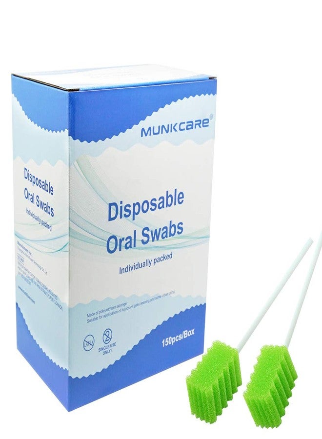 MUNKCARE Dental Swabs Unflavored Swabsticks-Oral Cavity Cleaning Mouth Swab, Tooth Shaped, Untreated Unflavored, Box of 150 Counts (Fruit Green) - Image 1