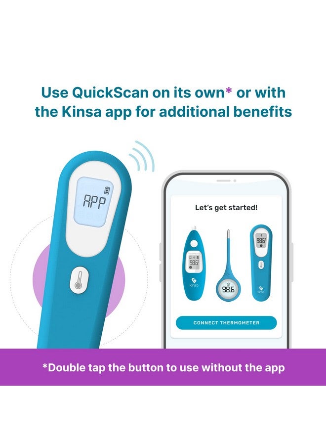 Kinsa QuickScan Smart Thermometer - No-Touch, Contactless Digital Forehead Thermometer for Babies, Kids, Adults - Works with a Smartphone App to Track Family Health & Offer Symptom Advice - Image 2