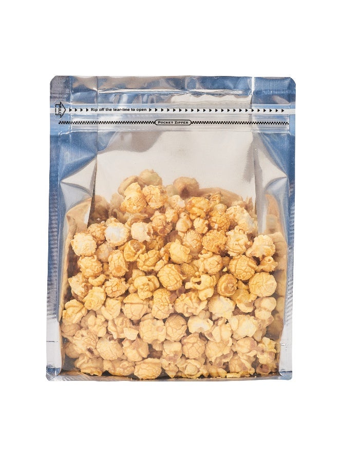 Restaurantware Bag Tek 9.4 X 7.5 X 2.8 Inch Large Snack Bags, 100 Food Storage Heat Seal Bags - Resealable, With Clear Window, White PET Zipper Lock Pouches, No Messy Spills, With Durable Design - Image 2