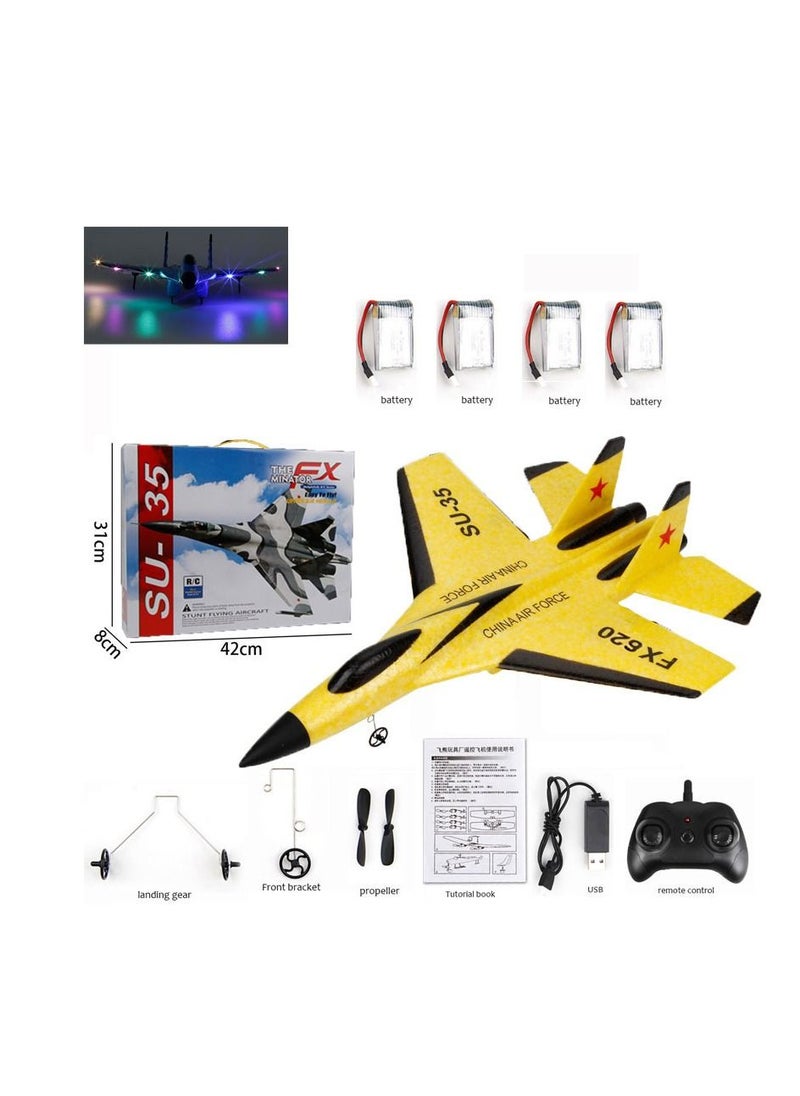AROAQ RC Remote Radio Control Drones Airplanes Yellow four Battery Toy Kids Gift  - Image 5