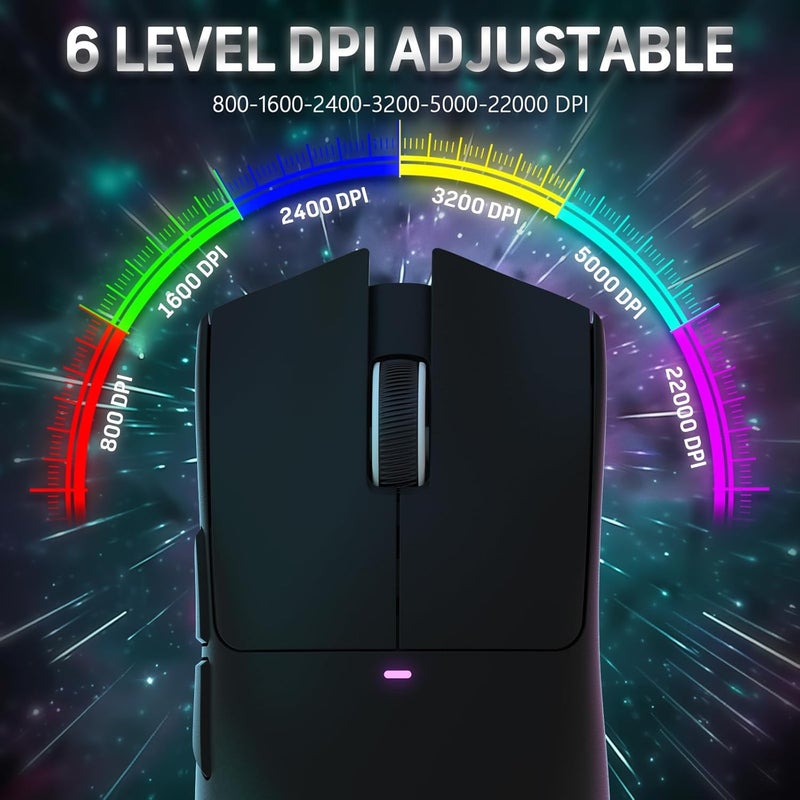 MAGIC-REFINER Attack Shark X11 59g Superlight Wireless Gaming Mouse with Magnetic RGB Charging Dock，BT/2.4G Wireless/Wired Mouse, 22000 DPI，5 Programmable Buttons for PC/Laptop/Mac（Black） - Image 5