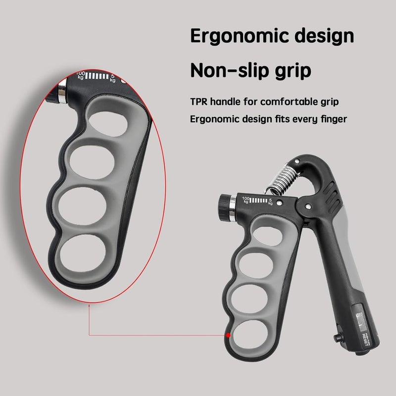 Adjustable Grip Strength Trainer with Digital Counter - 11-220Lbs (5-100KG) - Image 2