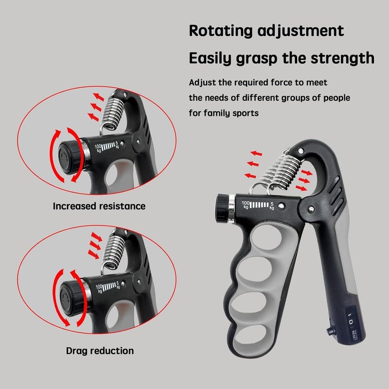 Adjustable Grip Strength Trainer with Digital Counter - 11-220Lbs (5-100KG) - Image 5