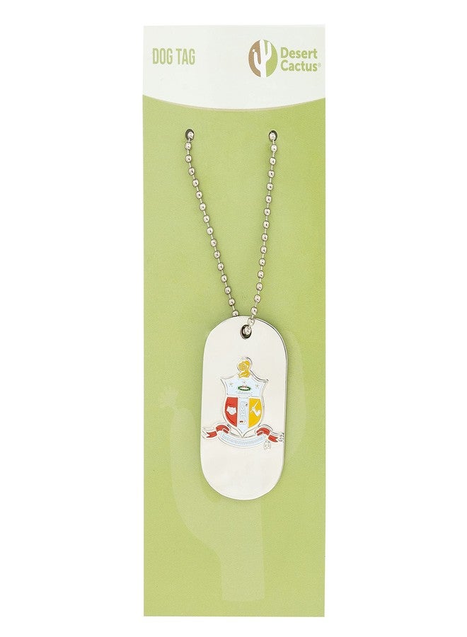 Desert Cactus Kappa Alpha Psi Necklace Fraternity Dog Tag with Crest Greek Nupe (Style B - Silver Traditional) - Image 2