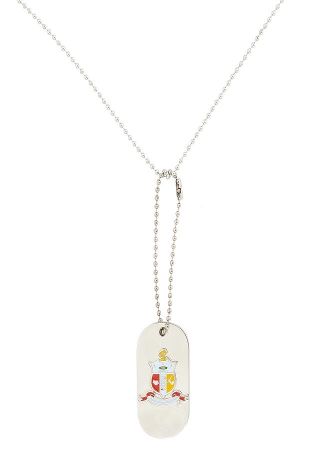 Desert Cactus Kappa Alpha Psi Necklace Fraternity Dog Tag with Crest Greek Nupe (Style B - Silver Traditional) - Image 1