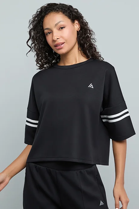R&b Striped T-Shirt with Crew Neck and Short Sleeves
