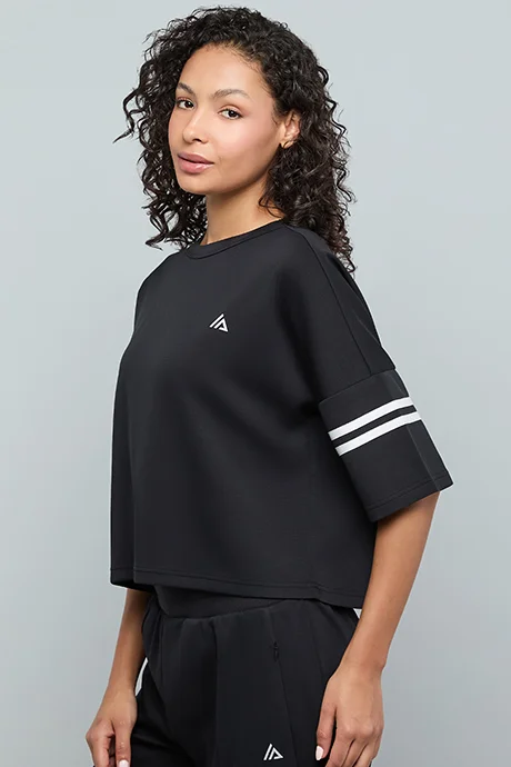 R&b Striped T-Shirt with Crew Neck and Short Sleeves