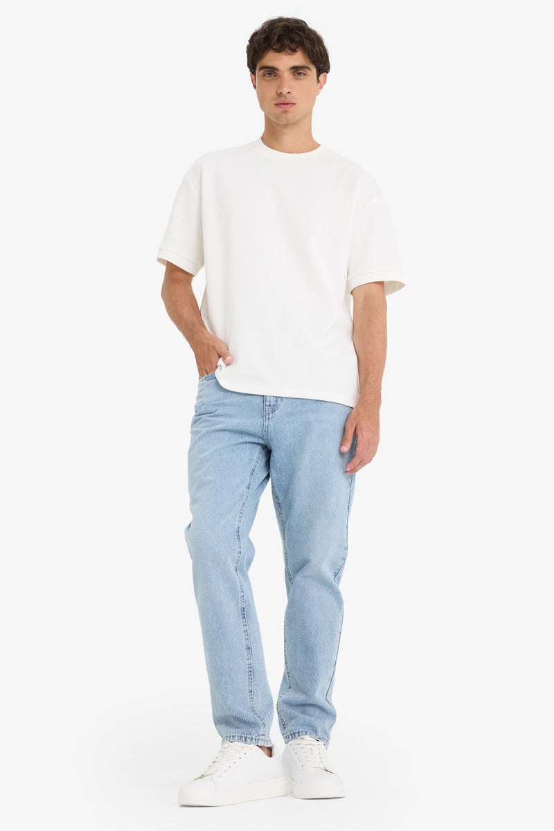 DeFacto Blue Man 90’S Slim Fit Super Skinny Hem Jean Trousers Casual - Image 1