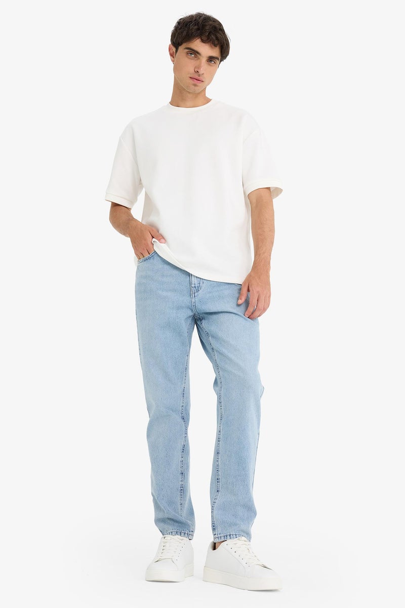 DeFacto Blue Man 90’S Slim Fit Super Skinny Hem Jean Trousers Casual - Image 2