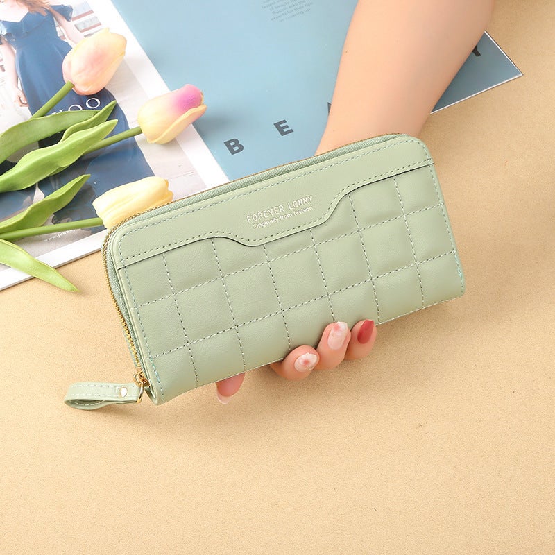 Multifunctional Solid Color PU Leather Wallet, RFID Blocking Design Portable Daily Storage Purse for Cards Cash Coin Business Use - Image 1