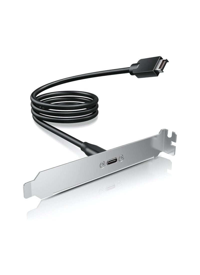 Generic - USB 3.1 Type-C Front Panel Adapter, USB Type-E to Type-C Female Extension Cable with Panel Screw Bracket, USB-C Female to 20-pin USB Type-E  Male Connector - Image 1