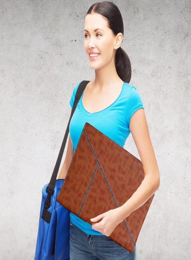 True-Ally مجلد ملفات True-Ally Portfolio بحجم FS / A4، حامل مستندات بحلقات رباعية الأبعاد مع 20 غلاف حماية ممتاز للأوراق بسماكة 200 ميكرون، مناسب للمكاتب والمنازل والبنوك والمهنيين (بني). - Image 5