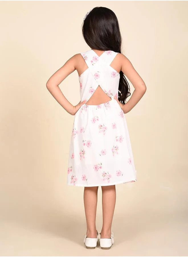 LILPICKS Criss-Cross Back Detail Floral Dress by Styli