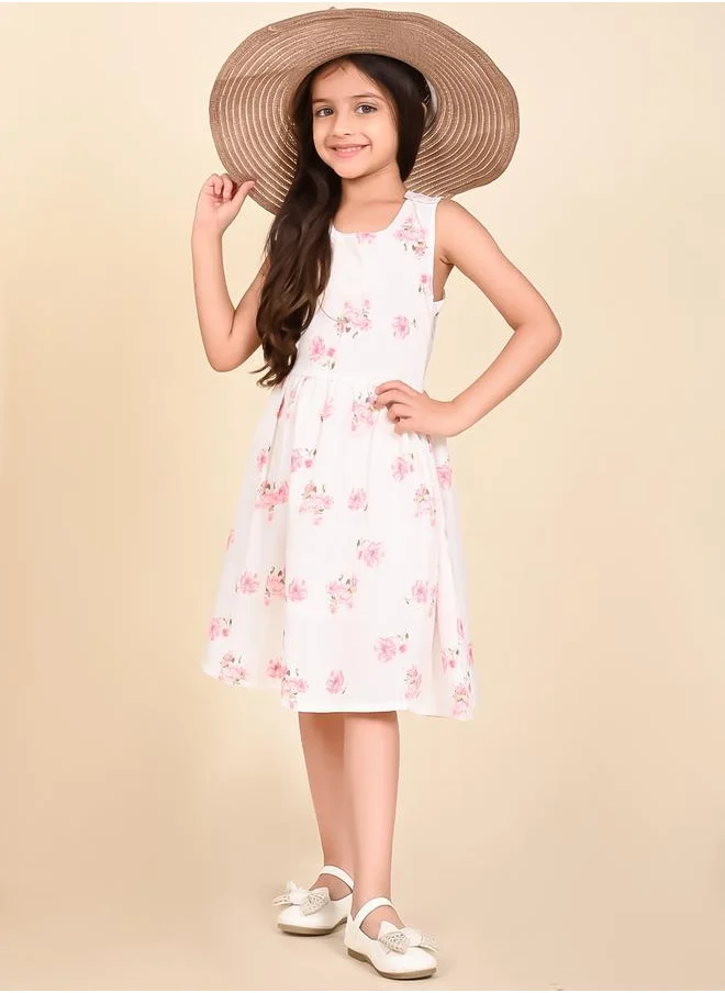 LILPICKS Criss-Cross Back Detail Floral Dress by Styli