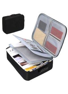 Tediline Document Storage Bag With Lock, Black - Durable and Lightweight Organizer With Multiple Compartments for Files, Papers, and Documents of All Sizes  - Image 1